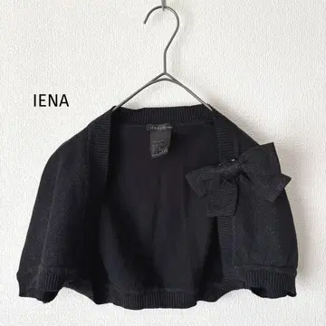 미사용 IENA 리본 포함 라메 볼레로 가디건 블랙 포멀