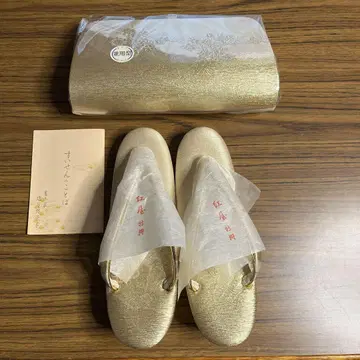 베니야 일본 의류 기모노 골드 컬러 조리 백 세트