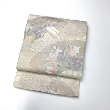 여름 오비 후쿠로 오비 사 부채에 꽃 무늬 금은 실 KO-1400