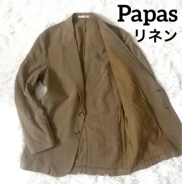 새상품급 L사이즈 상당 파파스 papas 린넨 테일러드 자켓 베이지
