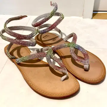 BATA 레인보우 컬러 스팽글 샌들 이탈리아제