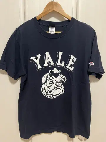 Yale 칼리지 프린트 티셔츠 L 사이즈 네이비