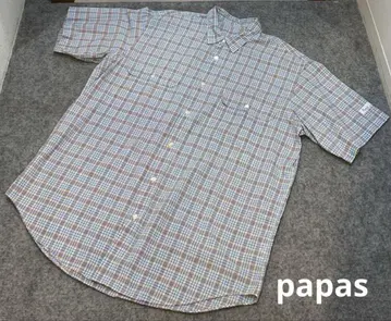 papas 파파스 체크 무늬 반팔 셔츠