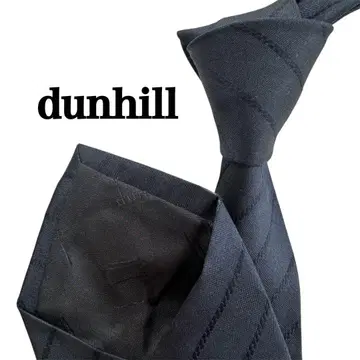 새상품급 dunhill 던힐 네이비 스트라이프 패턴 남성용 넥타이 빈티지