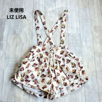 미사용 LIZLISA y2k 서스펜더 포함 팬츠 꽃무늬 숏팬츠