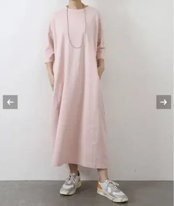 클래식 텐지쿠 스탠다드 크루넥 원피스 핑크 M