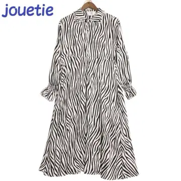 jouetie 제브라 패턴 롱 셔츠 원피스