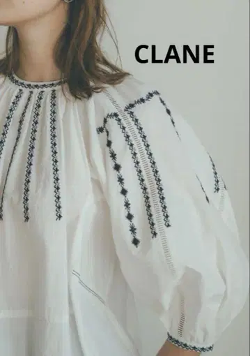 새상품급 [ CLANE ] 화이트 자수 벌룬 슬리브 셔츠 size 1