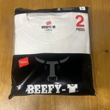 Hanes BEEFY-T 화이트 L 사이즈 2장 세트