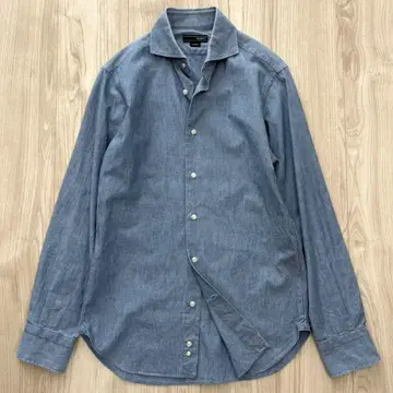 [새상품급] BEAMS F 데님 셔츠 S 컷어웨이 이탈리아제 빔즈 F