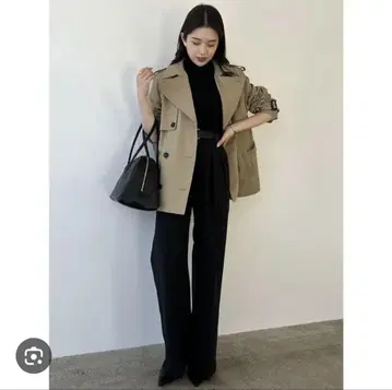 anuans 2way 마벨트 와이드 팬츠 S 블랙