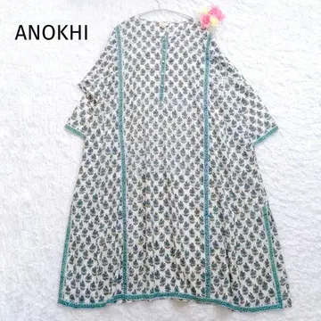 ANOKHI 코튼 쿠르타 롱 원피스 인도 올 패턴