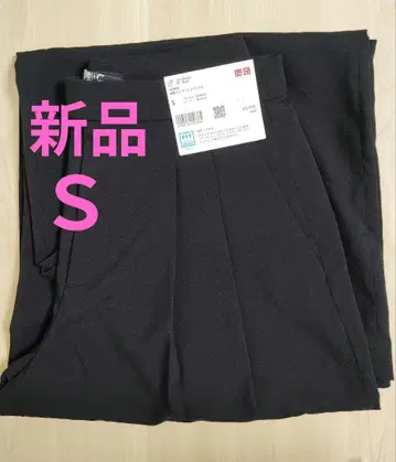 새상품 유니클로 C 유니클로 시 감동 턱 와이드 팬츠 블랙 검정 S