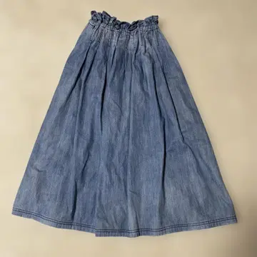 데님 허리 프릴 개더 스커트