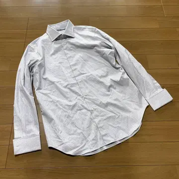 Maker's Shinfu 긴팔 셔츠 화이트/블루 체크 무늬