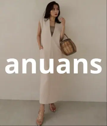 거의 미사용 anuans 슬리브리스 원피스 SMALL 베이지