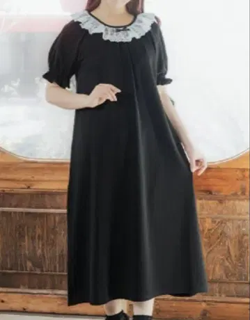 시마무라 아오키 미사코 개더 레이스 원피스 LL