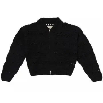 NKNIT [ crochet KNIT zip 가디건 ] BLACK2
