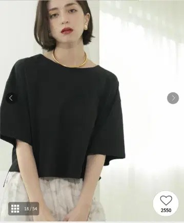 보트넥 숏 티셔츠 [세탁기 사용 가능]
