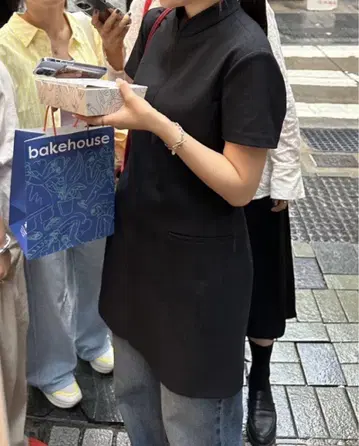 자라 블랙 스트라이프 반팔 원피스