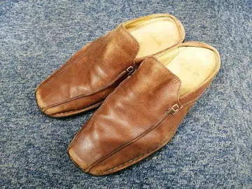 Clarks 천연 가죽 레더 슬리퍼 크로그