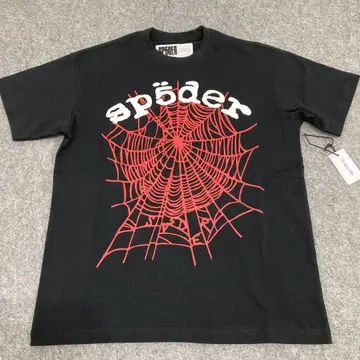 Sp5der 스파이더 티셔츠 사이즈 L 블랙-*