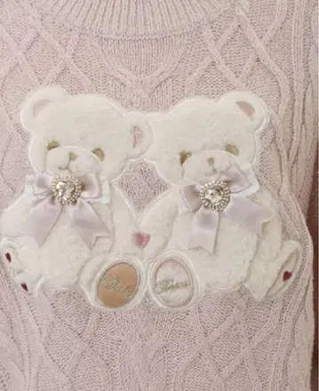 LIZLISA Twin Bears 니트탑 핑크