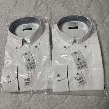 AOKI 다리미 필요 없는 셔츠 남성용 L 사이즈 버튼 다운 2장