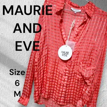 새상품급 MAURIE AND EVE 빨간색 체크 시스루 셔츠