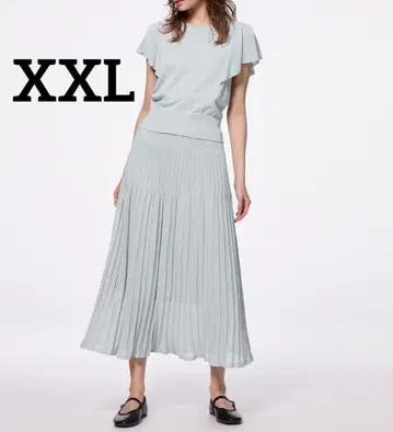 시어 니트 플레어 스커트 Z+E 라이트 그레이 2XL