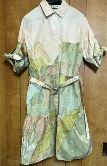 자라 프린트 미니 원피스 ZW COLLECTION 새상품 티어드
