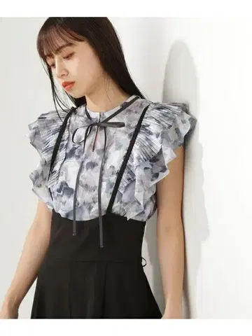 질 바이 질 스튜어트*섀도우 로즈 프린트 블라우스