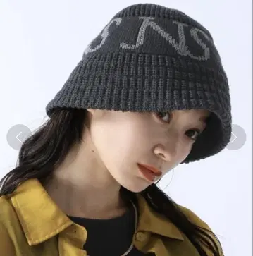 JEANASIS 로고 니트 버킷햇