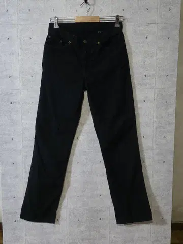 OZOC 블랙 스트레이트 팬츠 지퍼 플라이