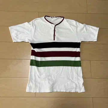 60s 70s 먼싱웨어 헨리넥 염색 보더 티셔츠 L