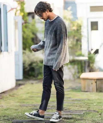 캄비오 가공 테이퍼드 앵클 데님 팬츠