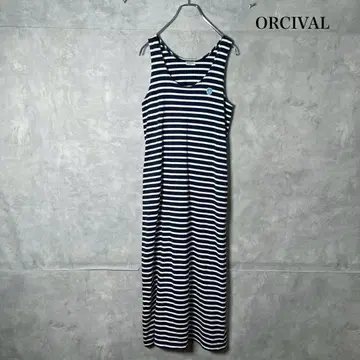 ORCIVAL 일본제 보더 슬리브리스 티셔츠 원피스 N979