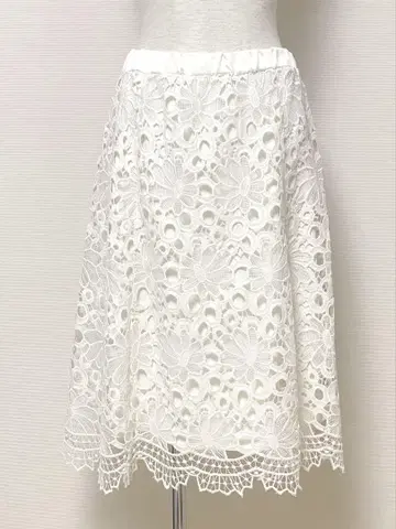 꼼사마 케미컬 레이스 전체 레이스 플레어 여성용 스커트 꼼사