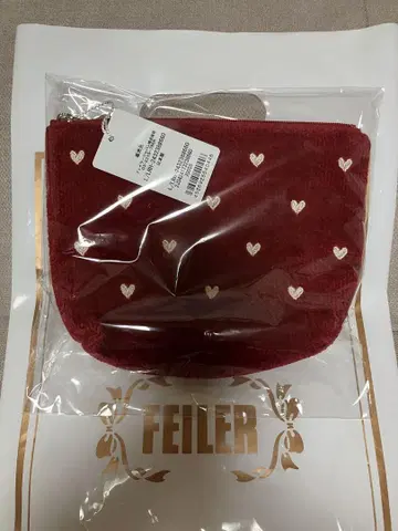 FEILER 라브러리 하트 코듀로이 보트형 파우치 M 사이즈