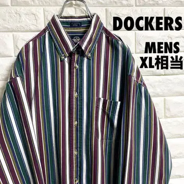 DOCKERS 다커스 긴팔 스트라이프 셔츠 남성용 XL 사이즈 상당