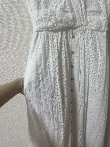 Zara 화이트 레이스 슬리브리스 셔츠 원피스