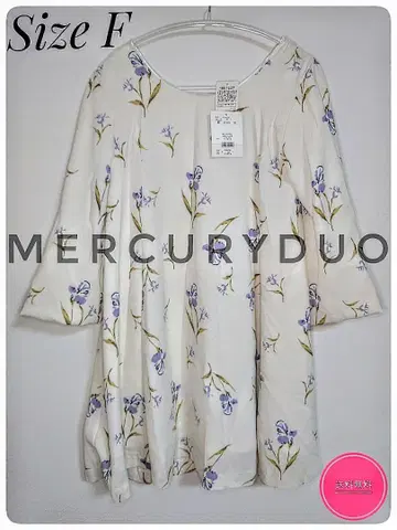 MERCURYDUO 꽃무늬 7부 소매 원피스 사이즈 F