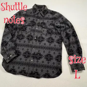 Shuttle notes 셔틀 노트 플란넬 셔츠 블랙 L 일본제