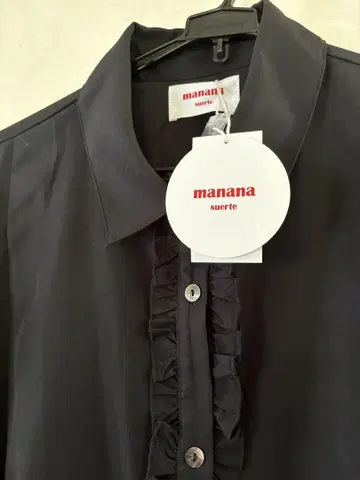 manana suerute 프릴 셔츠 원피스 프렌치 슬리브