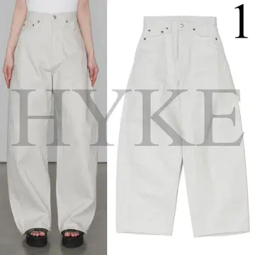 HYKE 25SS DENIM BARREL LEG JEANS 배럴 레그