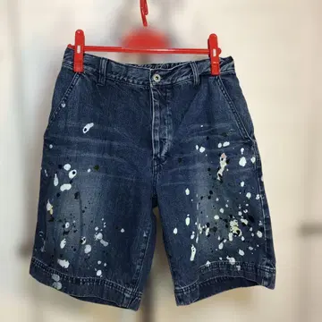 AOZORA BLUE HEAVEN 페인트 다크 블루 숏팬츠