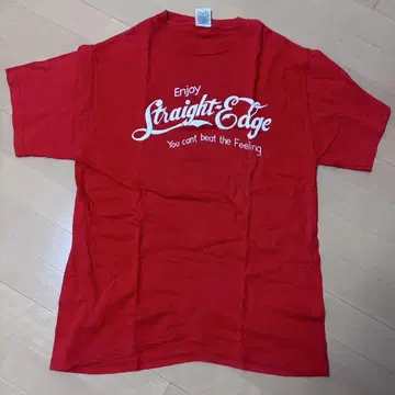 StraightEdge 티셔츠 L 사이즈 빨간색