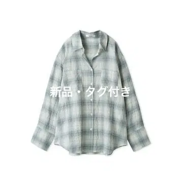 [새상품 택 포함] snidel 시어 플리츠 셔츠 라이트 블루