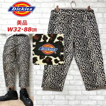 새상품급 Dickies 레오파드 무늬 크롭 팬츠 워크 팬츠
