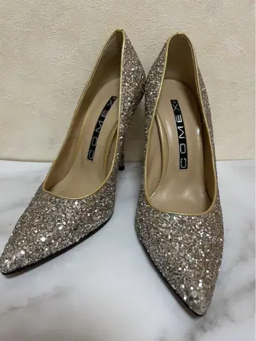 COMEX 글리터 라메 하이힐 펌프스 실버 23cm